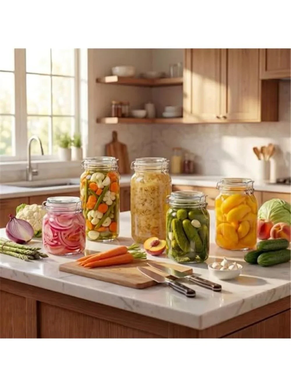 78oz - 3 Pack Square Glass Jars with Airtight Lid, Wide Mouth Mason Jars